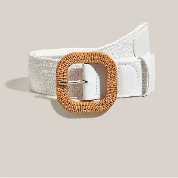 Bohemian Style’ White Straw Belt. NWT - Picture 5 of 9